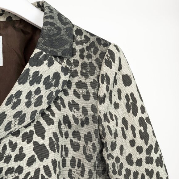 Moschino Cheap and Chic Grey Cotton Leopard Blazer - Picture 4 of 10